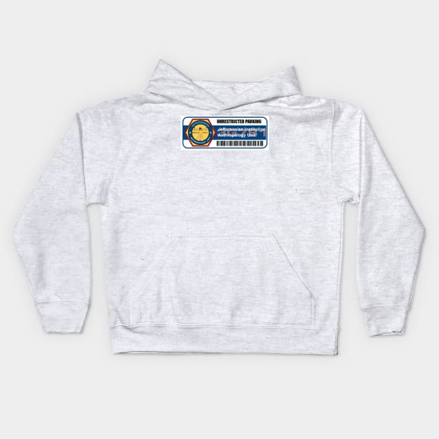 Jeffersonian Institution Parking Permit Kids Hoodie by Starbase79